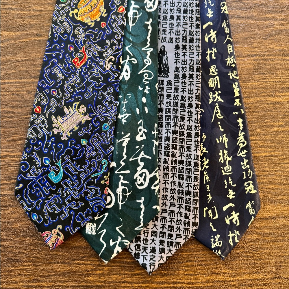 Four Asian inspired men’s dressy ties